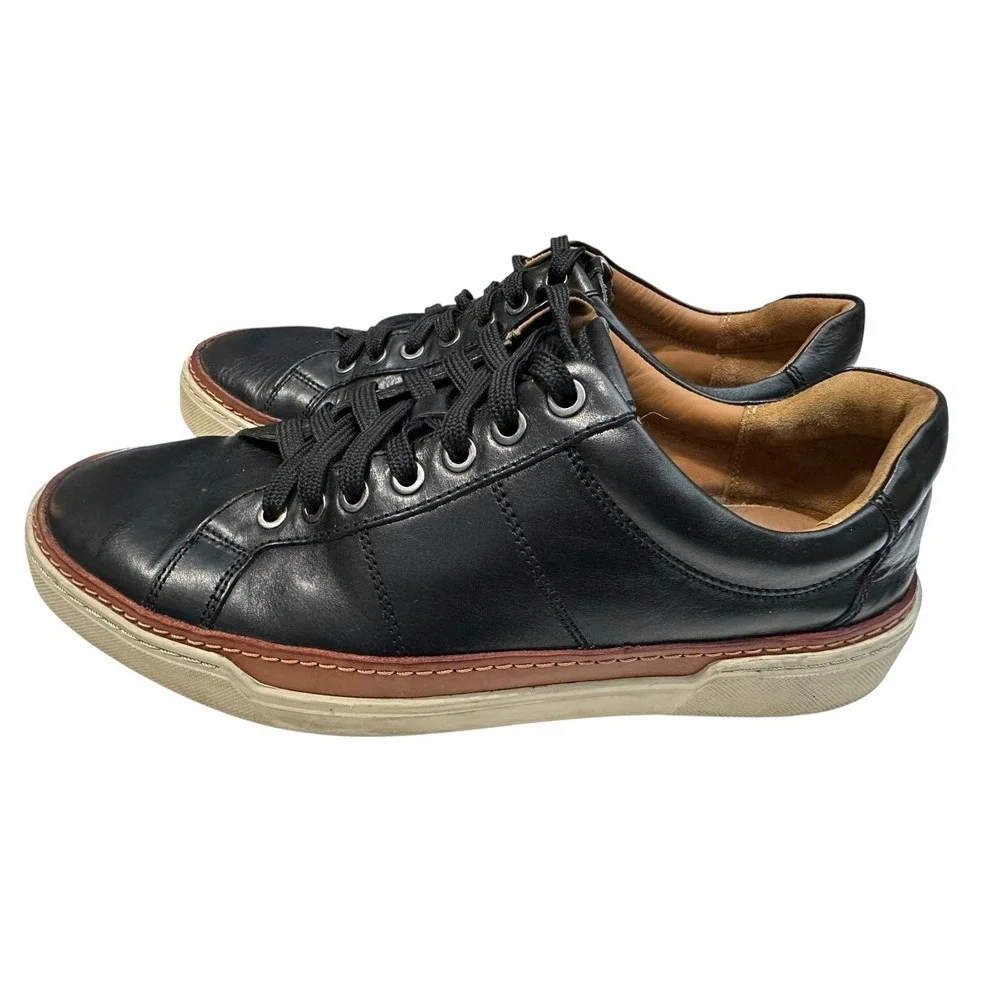 Allen Edmonds PORTER CITY Casual Derby Sneakers Sz 9 Black Leather Lace Up S76-1